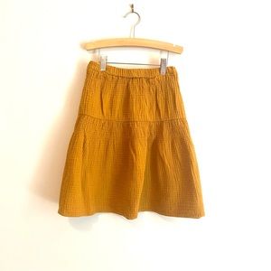 Madewell Double Gauze Tiered Skirt in Mustard